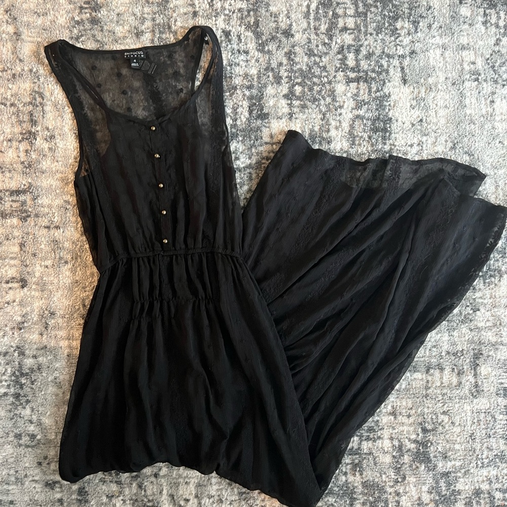 Black sheer maxi dress